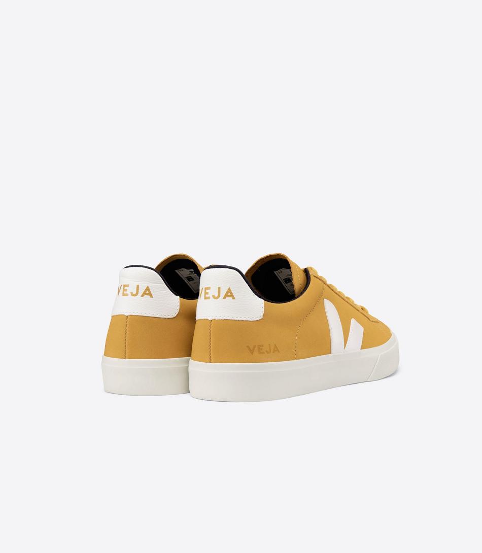 Adults Veja Campo Nubuck Moutarde Outlet Blanche | EFRHC27398