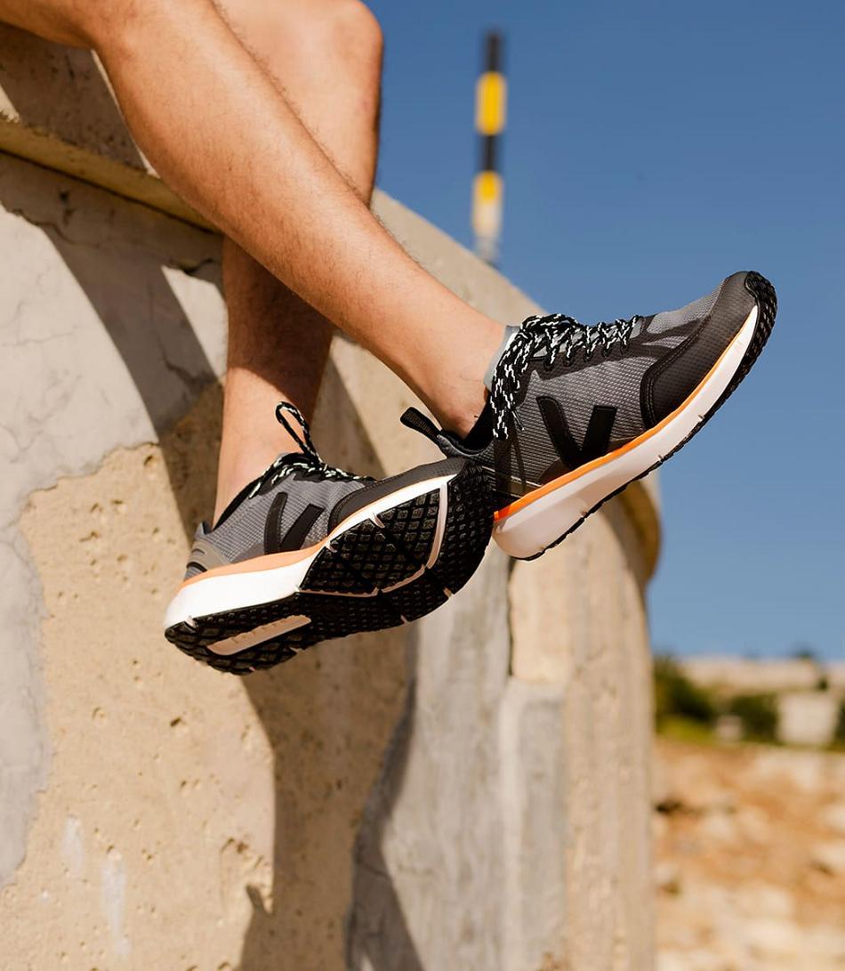 Chaussures Running Route Veja Condor 2 Alveomesh Concrete Neon Sneakers Noir Orange | TFRPQ41202