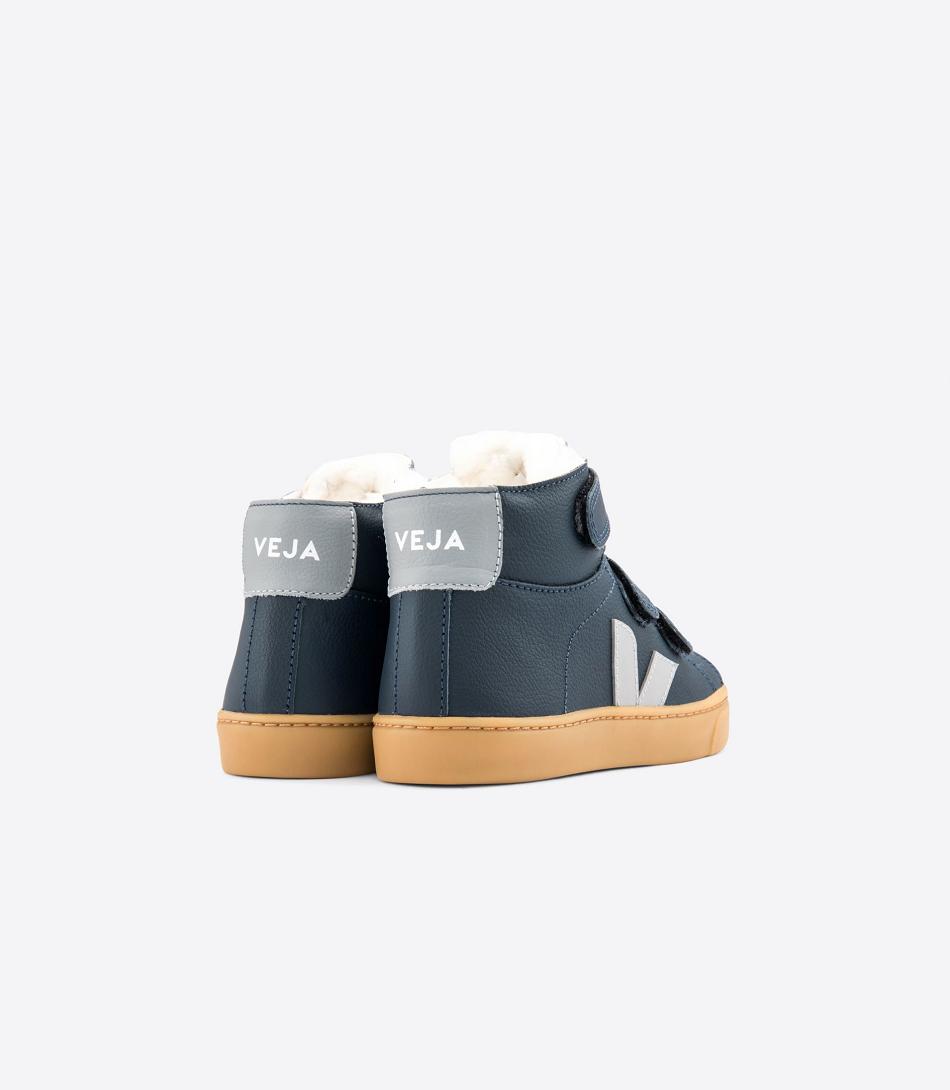 Kids Veja Esplar Mid Fured Cuir Nautico Oxford Outlet Grise | FRZDE16768