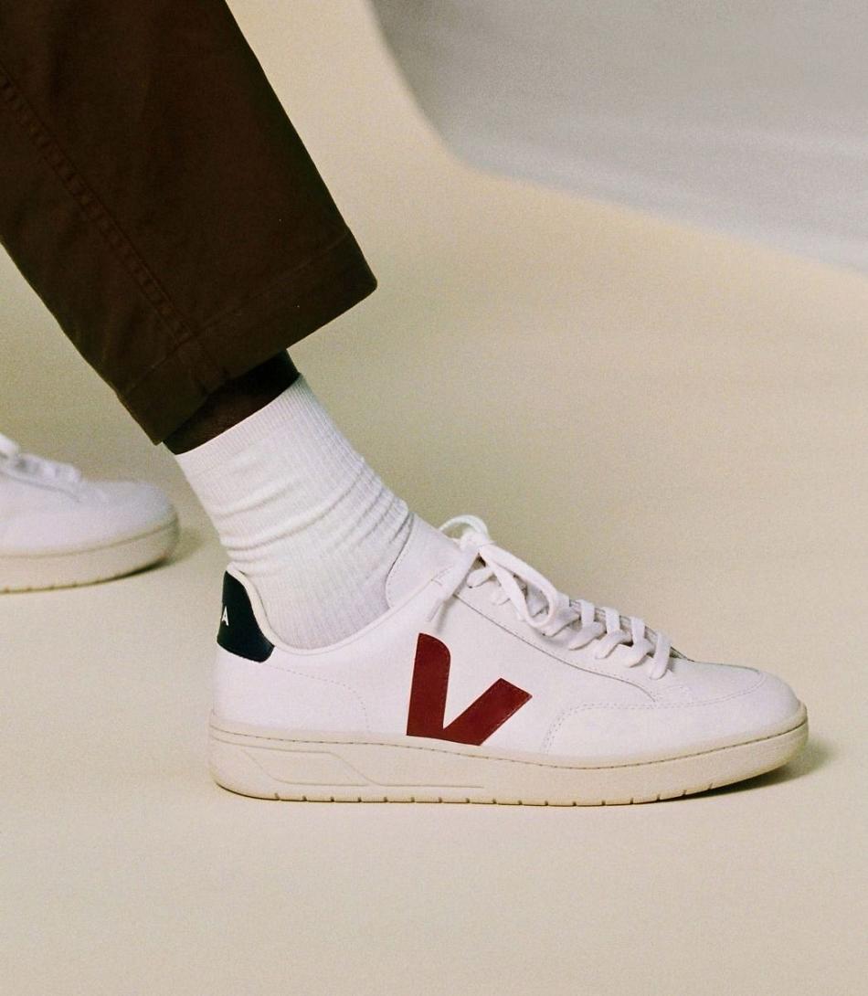 V-12 Veja Cuir Marsala Nautico Femme Blanche | AFRWC14987