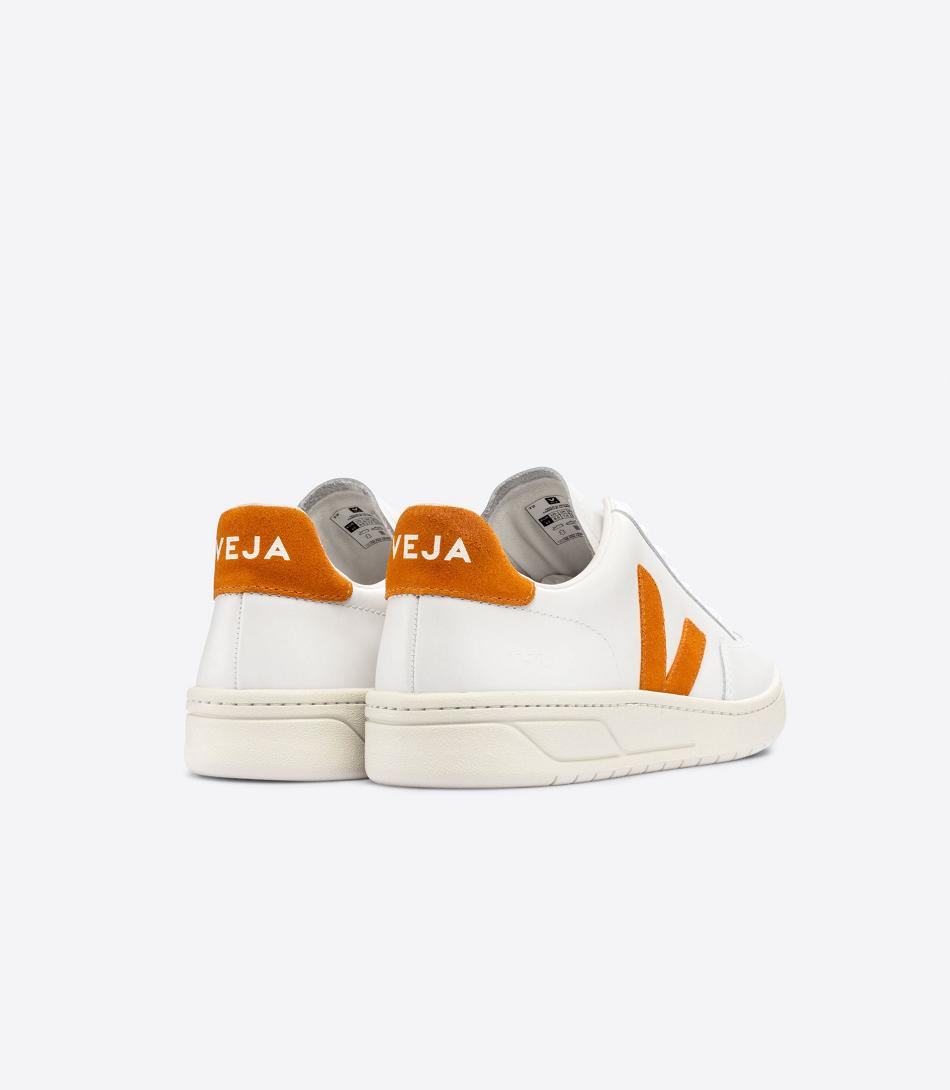 V-12 Veja Cuir Pumpkin Homme Blanche | FRJVR66157