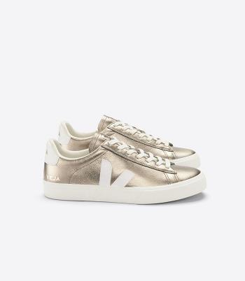 Adults Veja Campo Chromefree Cuir Bronze Outlet Marron Blanche | EFRHC26740